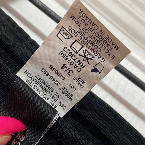 Primadonna black pencil skirt with side slits size 3/4 - Picture 5 of 7